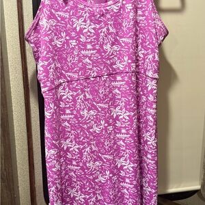 Columbia Pink and White Patterned Midi Dress